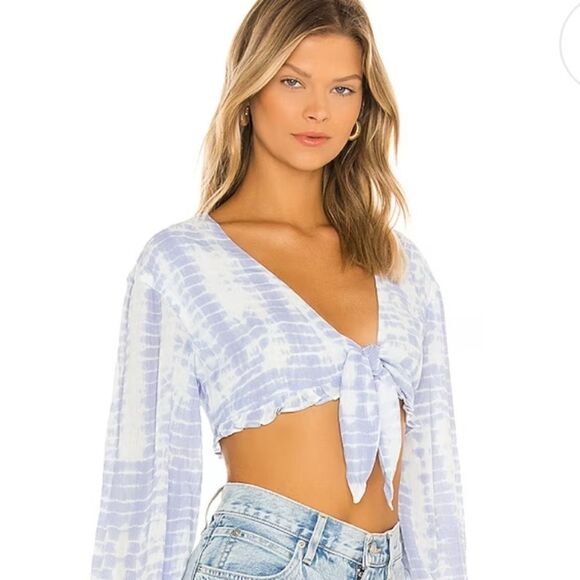 MAJORELLE Isabelle Crop Top in Periwinkle Tie Dye XS - Picture 1 of 10